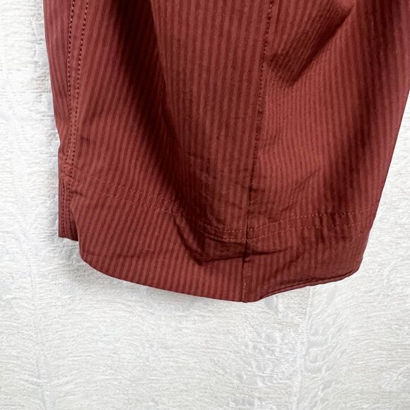 Athleta Vienna Cargo Pant in City Brown Stripe high-rise pull-on straight leg 20 - Picture 6 of 9